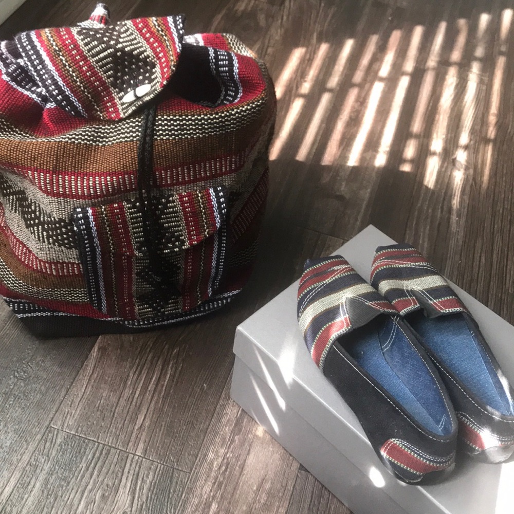 Tribal puma slip on shoes and bag set
